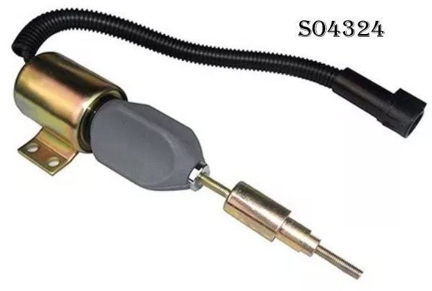 SO4324I2 - SOLENÓIDE DE PARADA 24V: CUMMINS/FORD/ MWM VW  CONECTOR REDONDO 3 PINOS - SUPORTE 2 FUROS