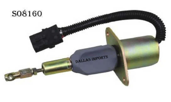 SO8160I2 - SOLENÓIDE DE PARADA 12V CUMMINS - KOMATSU - HITACHI - HYUNDAI - CASE /CASE/HYUNDAI: EXCAVADEIRAS/KOMATSU: ND573/MASSEY: MF34 E MF38