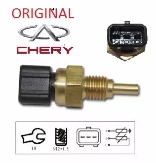 ST06C6 - SENSOR TEMPERATURA CHERY QQ PLUG QUADRADO 3 PINOS